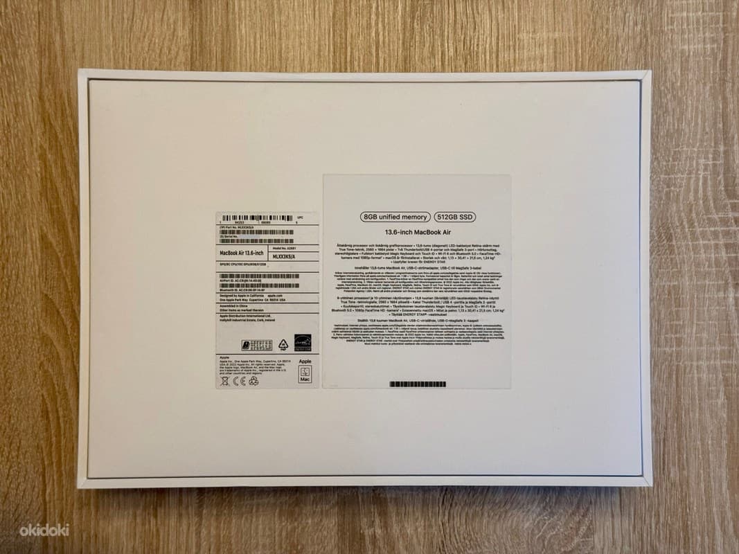 Apple Macbook Air 13 M2 8GB/512GB Silver ENG, uus 10