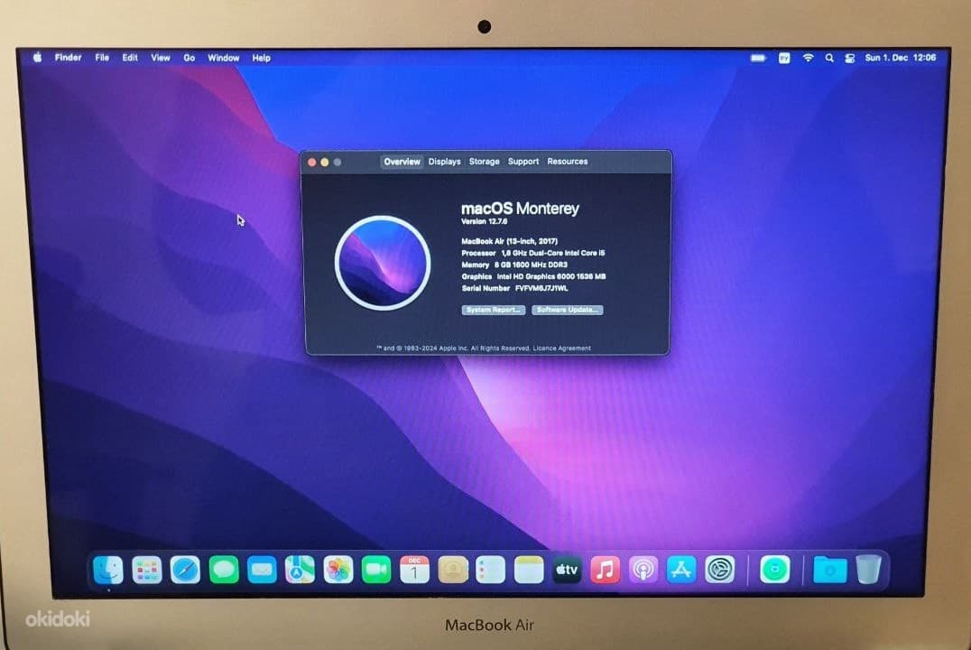 MacBook Pro 13″ 2017 – Core i5/8GB/250GB SSD 5