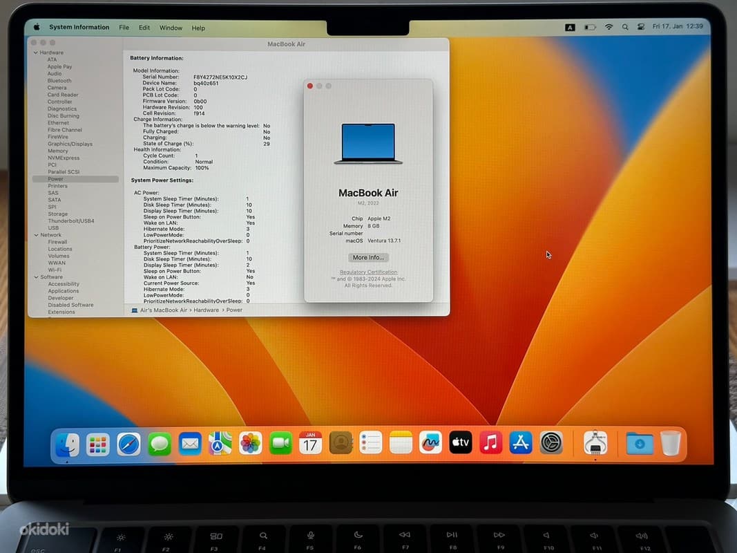 Apple Macbook Air M2 8/512GB Space Gray ENG/RUS, uus 5