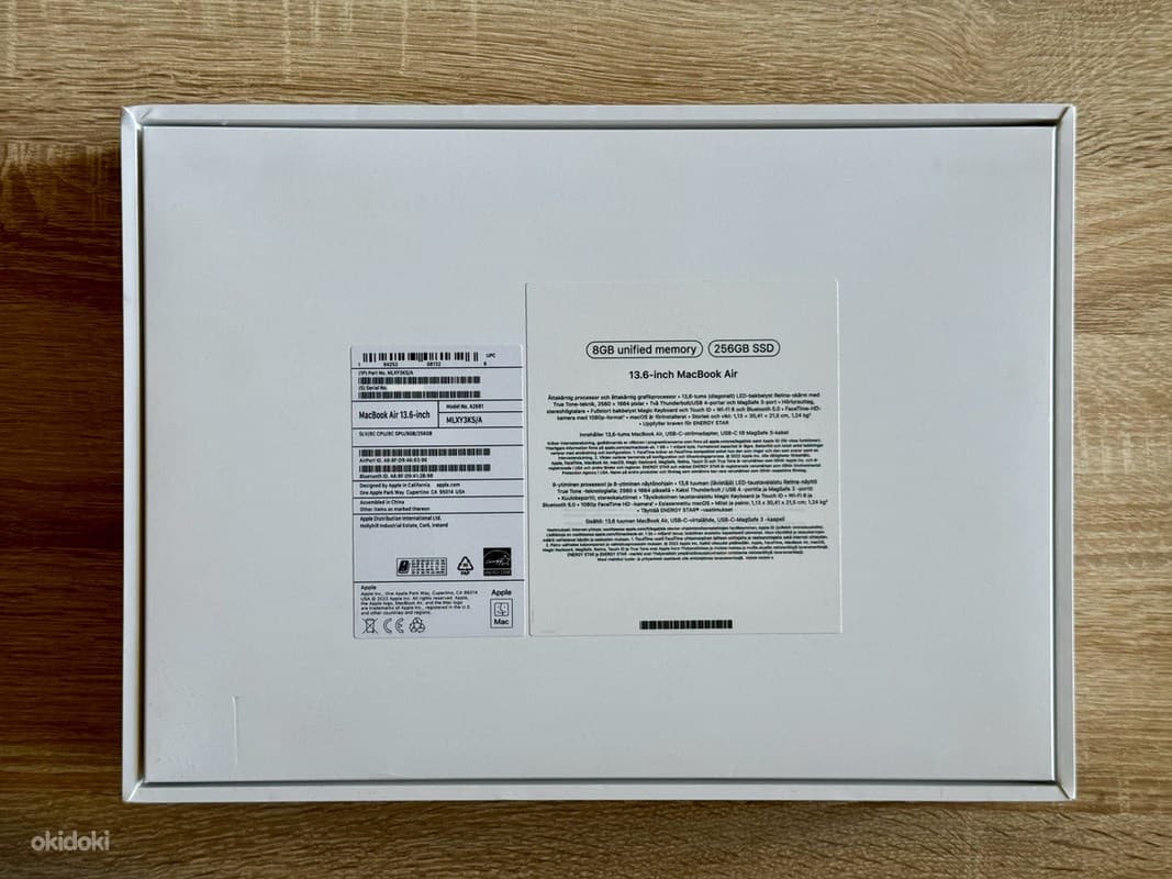 Apple Macbook Air 13 M2 8/256GB Silver SWE. Uueväärne! 11