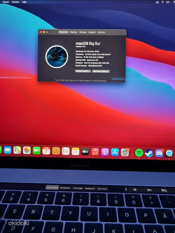 Macbook PRO 2017 15" 1TB SSD, i7 2.9ghz, radeon pro 560, spa 5